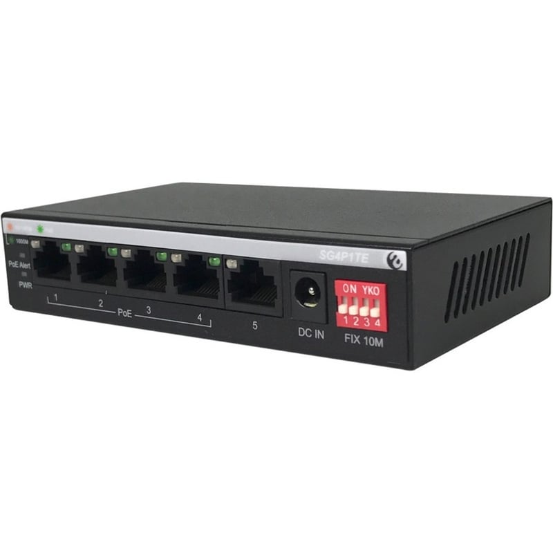 Amer 5 port Gigabit with 4 port PoE+ Range Extend Unmanaged Switch - Thumbnail 1
