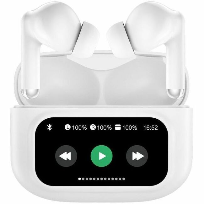 B/T ANC TRUE WIRELESS EARBUDS W/CHARGING CASE TOUCHSCREEN CONT - Thumbnail 1