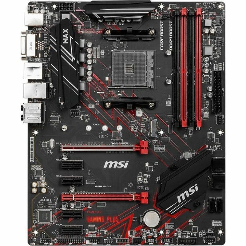 MSI B450 GAMING PLUS MAX Gaming Desktop Motherboard - AMD B450 Chipset - Socket AM4 - ATX - Thumbnail 2