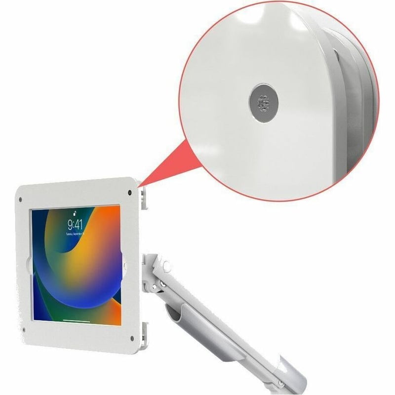 CTA Digital Security Slim Spring Arm w/ USB Ports for iPad 10.2 Series, iPad Air 3, and iPad Pro 10.5 (White) - Thumbnail 4