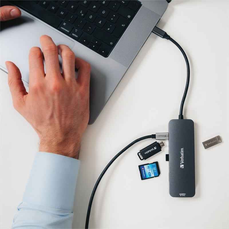 Verbatim USB-C Pro Multiport Hub CMH 08 - 8 Ports - Thumbnail 3