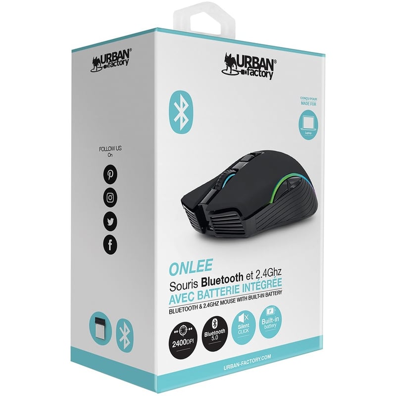 Urban Factory ONLEE: Bluetooth 2.4 GHz Ambidextrous Mouse With Rechargeable Battery - Thumbnail 5