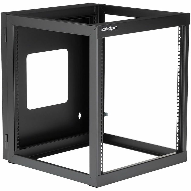 StarTech.com 4-Post 12U Hinged Wall-Mount Network Rack, 19" Open Frame Server Rack, Wall Mount Data Rack for IT Computer Equipment, TAA~ - Thumbnail 4