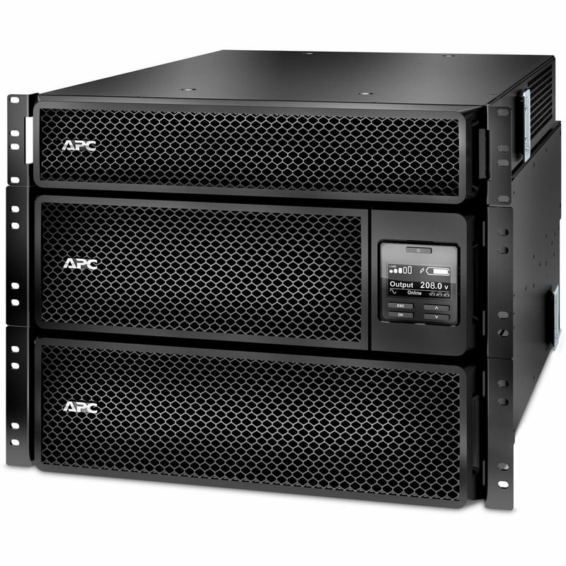 APC Smart-UPS On-Line, 8kVA/8kW, Rackmount 8U, 208V, 12x 5-20R+4x L6-20R+1x L6-30R NEMA, Network Card+SmartSlot, W/transformer 208V to 120V,W/rail kit - Thumbnail 1