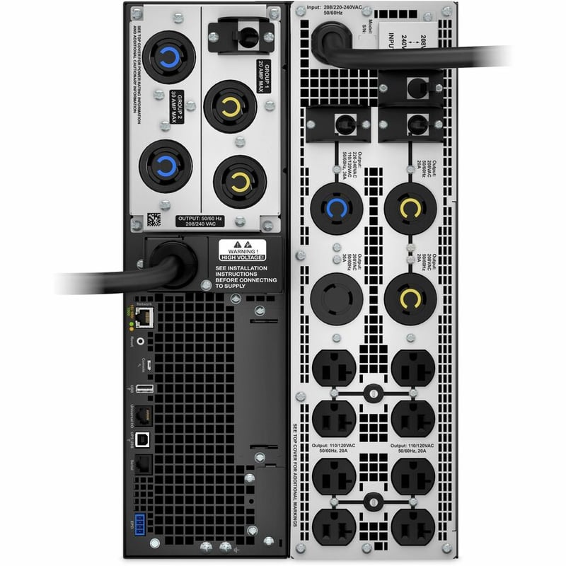 APC Smart-UPS SRT 5kVA, 208V, Tower w/o kit, 8x 5-20R, 4x L6-20R, 2x L6-30R, 1x L14-30R NEMA, w/transfo 208/240V to 120V - Thumbnail 3
