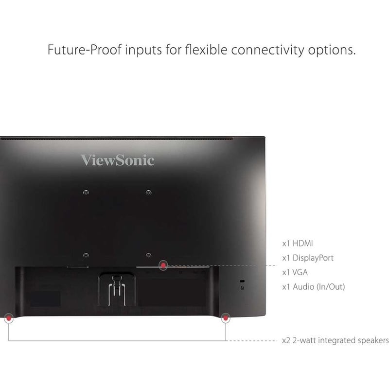 ViewSonic VA2256-MHD_H2 Dual Pack Head-Only 1080p IPS Monitors with Ultra-Thin Bezels, HDMI, DisplayPort and VGA for Home and Office - Thumbnail 5