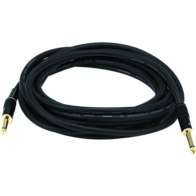 Monoprice 15ft Premier Series 1/4-inch (TS) Male to Male 16AWG Audio Cable (Gold Plated) - Thumbnail 1