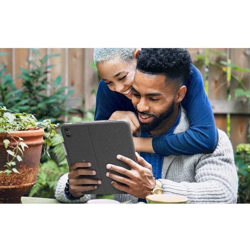Logitech Combo Touch Keyboard/Cover Case (Folio) for 10.9" Apple, Logitech iPad (10th Generation) Tablet - Oxford Gray