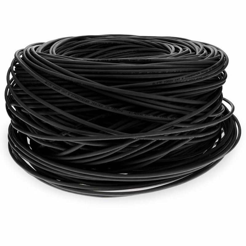 AddOn 1000ft Non-Terminated Black CAT 6 Shielded Plenum-Rated Bulk Cable - Thumbnail 5