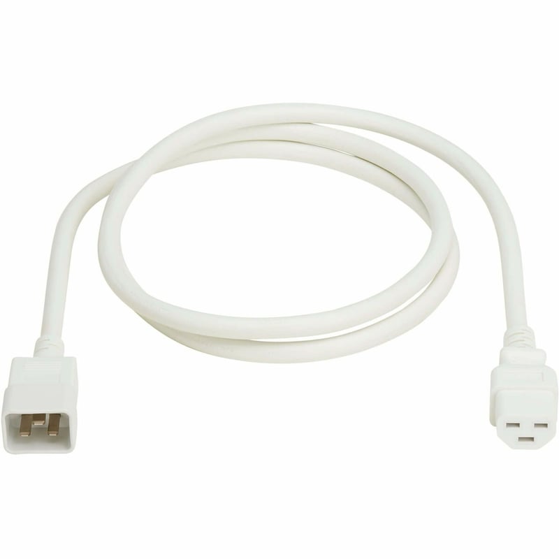 POWER CORD C20 C21 HEAVY-DUTY 20A 250V 12 AWG 6FT WHITE - Thumbnail 1