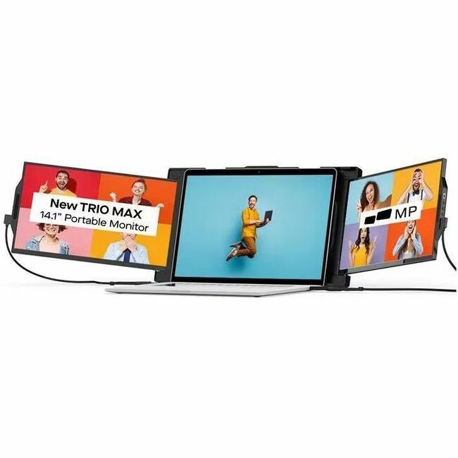 Lenovo TRIO Trio 2.0 13" Class Full HD LCD Monitor - 16:9 - Metallic Black - Thumbnail 1