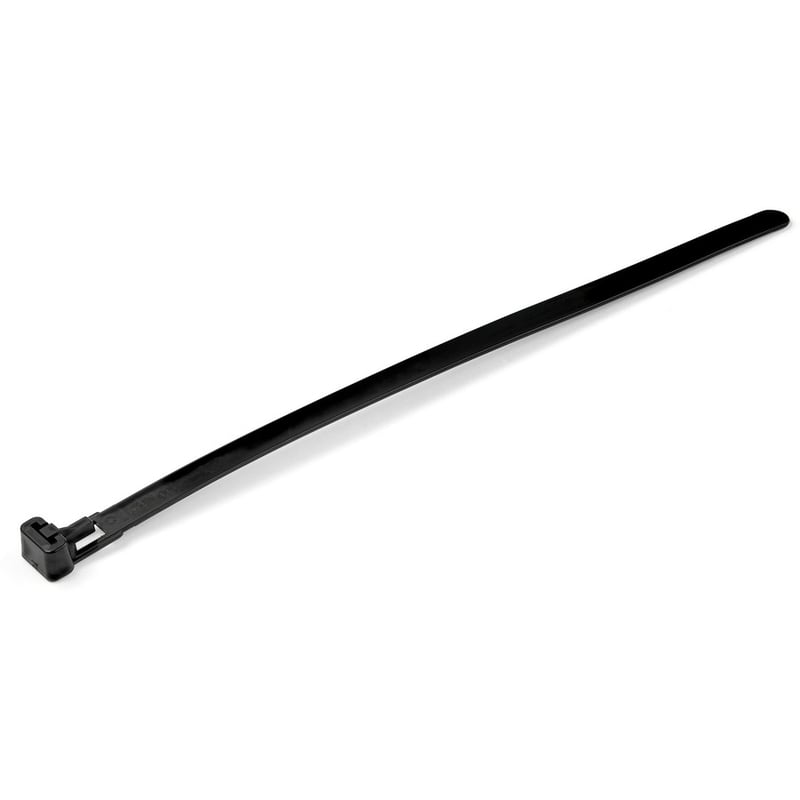 StarTech.com 8"(20cm) Reusable Cable Ties, 1-7/8"(50mm) Dia. 50lb(22Kg) Tensile Strength, Nylon, In/Outdoor, UL Listed, 100 Pack, Black - Thumbnail 2