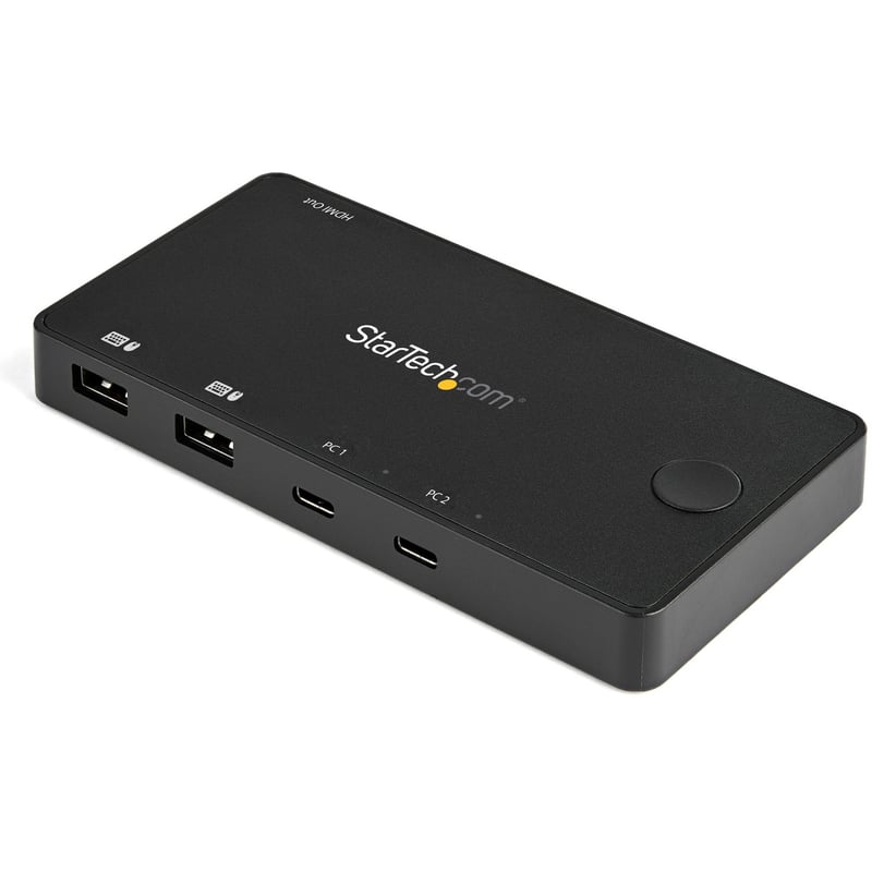 StarTech.com 2 Port USB C KVM Switch - 4K 60Hz HDMI - Compact UHD Desktop KVM Switch w/USB Type C Cables - Bus Powered MacBook ThinkPad - Thumbnail 1