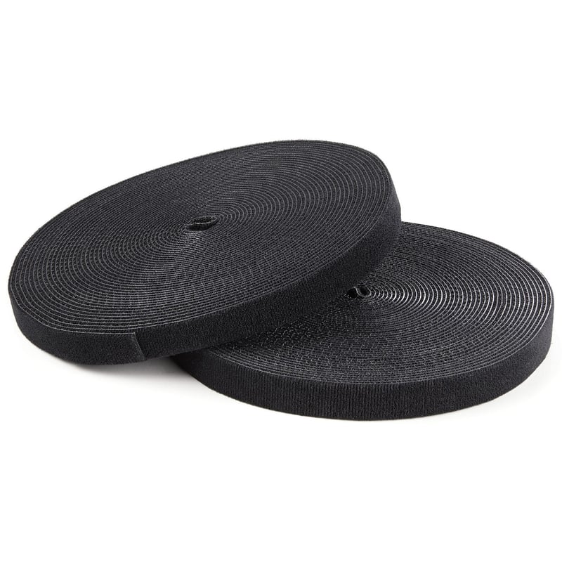 StarTech.com Hook-and-Loop Cable Management Tie - 100 ft. Bulk Roll - Black - Cut-to-Size Cable Wrap / Straps - Thumbnail 1