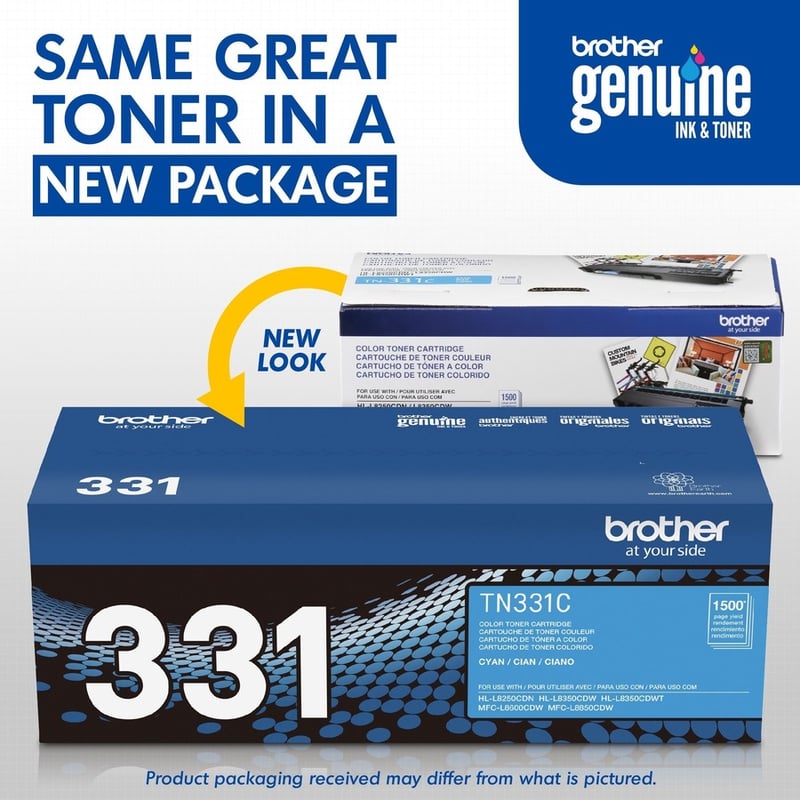 Brother Genuine TN331C Cyan Toner Cartridge - Thumbnail 3
