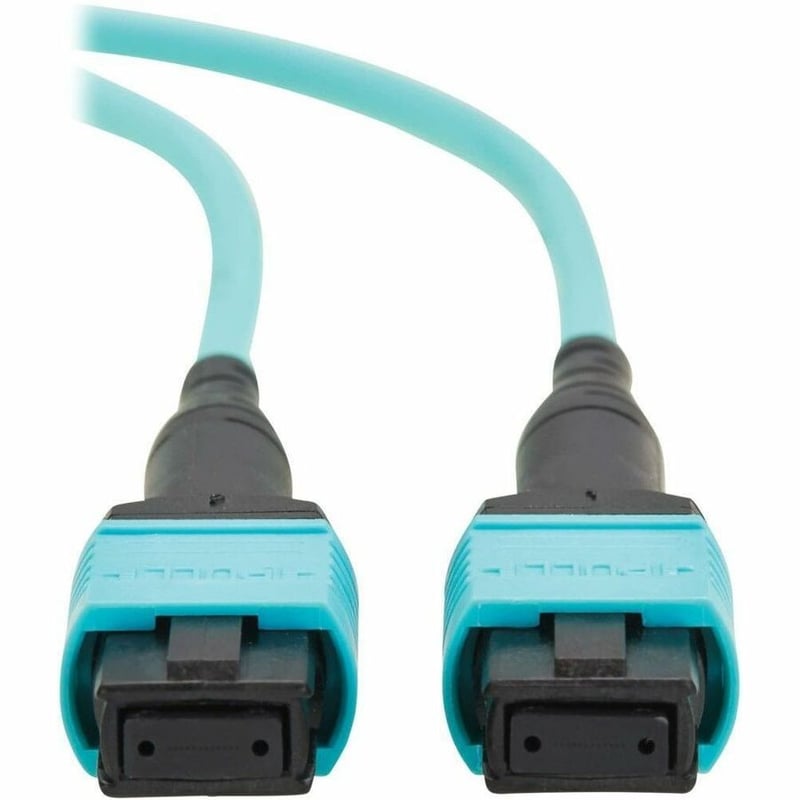 100G MULTIMODE 50/125 OM4 FIBER CABLE 12F MPO/MPO-PC FF AQUA 2M TAA - Thumbnail 3