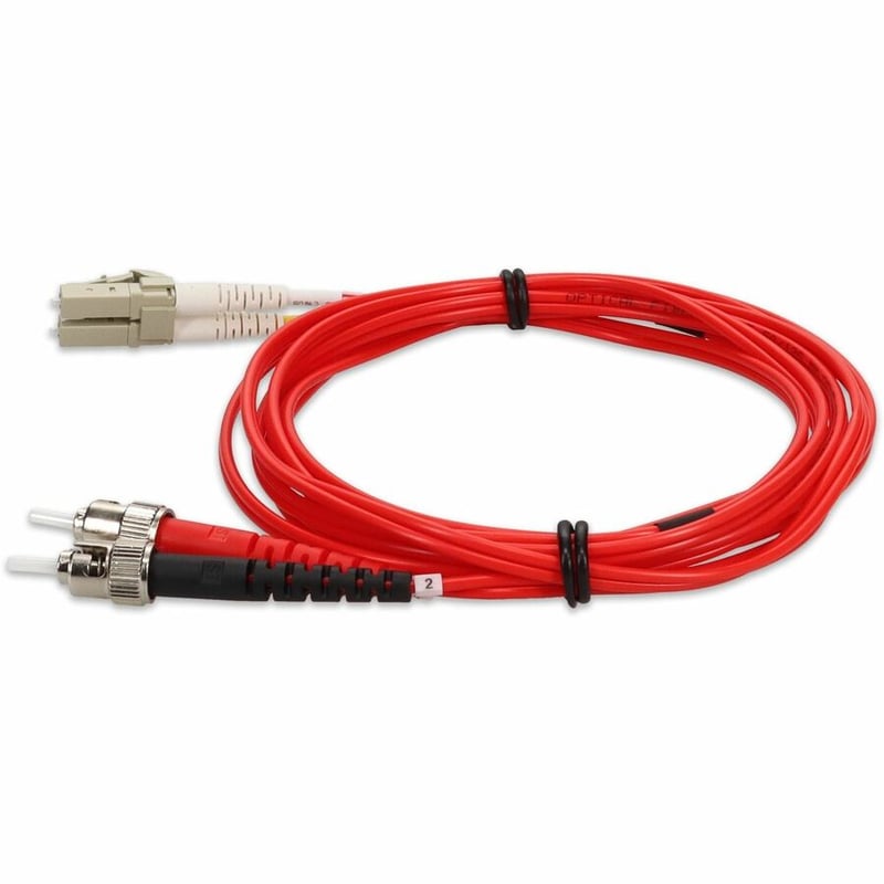 AddOn 2m ST to LC Red OM2 Duplex OFNR (Riser-Rated) Fiber Patch Cable - Thumbnail 2