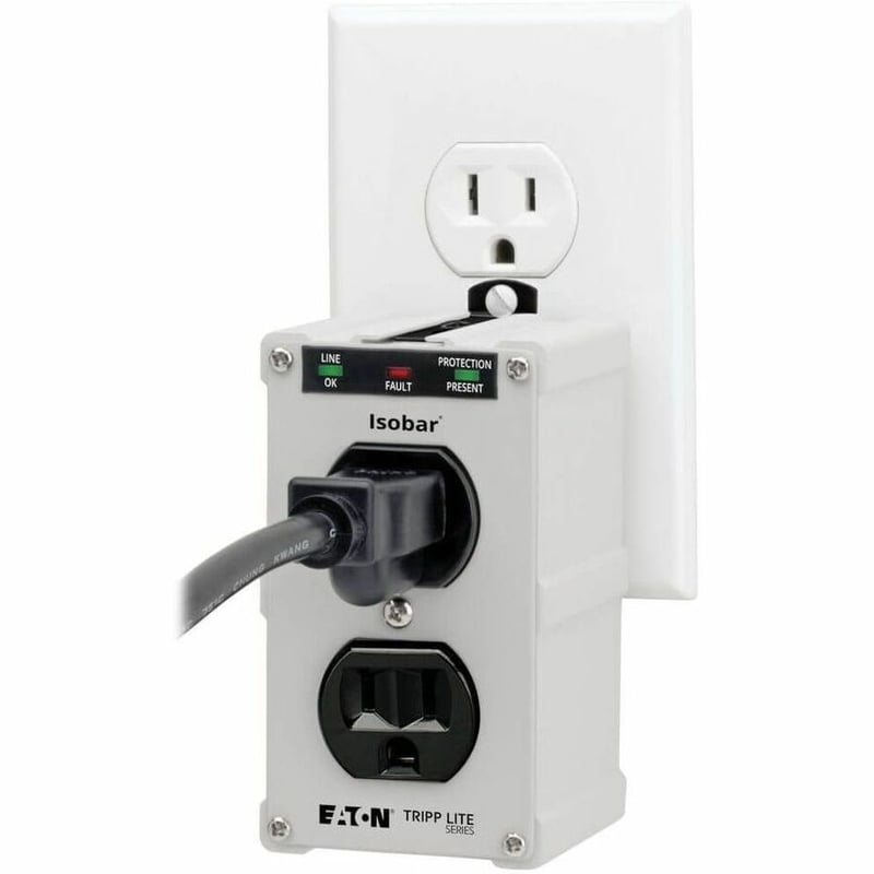 Tripp Lite by Eaton Isobar 2-Outlet Surge Protector Direct Plug-In 1410 Joules Diagnostic LEDs Metal Housing - Thumbnail 4
