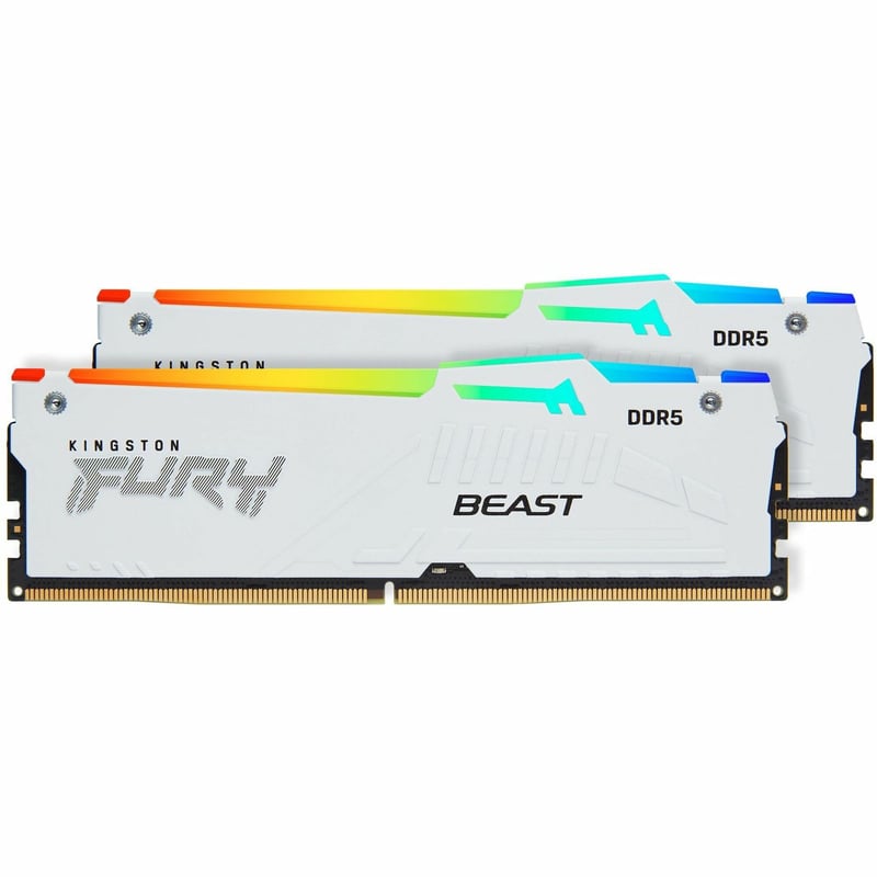 64GB 6400MT/S DDR5 CL32 DIMM (KIT OF 2) FURY BEAST WHITE RGB EXP - Thumbnail 1