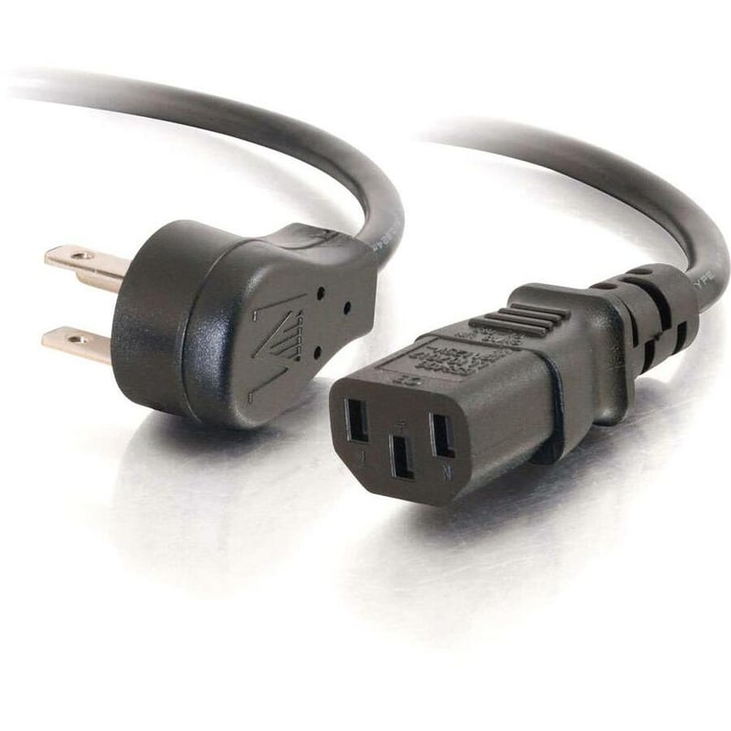 C2G 3ft 18 AWG Universal Flat Panel Power Cord (NEMA 5-15P to IEC320C13) - Thumbnail 1