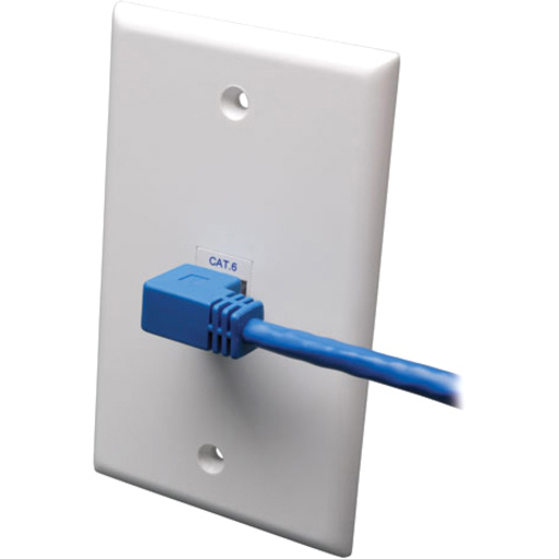 Eaton Tripp Lite Series Right-Angle Cat6 Gigabit Molded UTP Ethernet Cable (RJ45 Right-Angle M to RJ45 M), Blue, 10 ft. (3.05 m) - Thumbnail 2