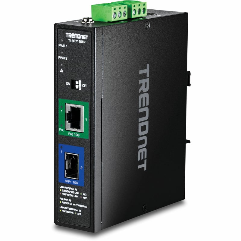 INDUSTRIAL 10G SFP+ TO 10G POE ++ MEDIA CONVERTER - Thumbnail 1