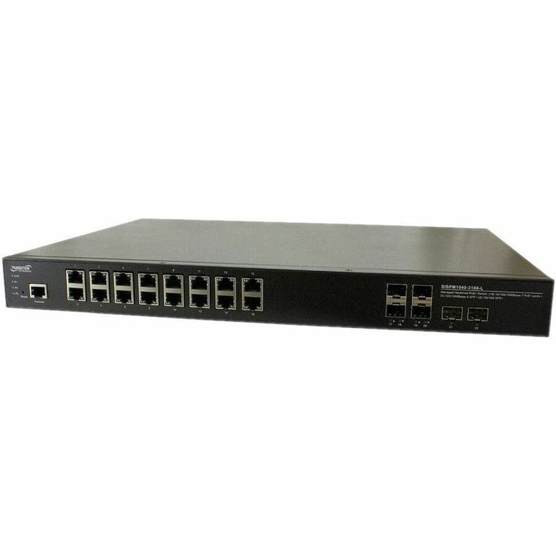 Transition Networks Managed Hardened Gigabit Ethernet PoE+ Rack Mountable Switch - Thumbnail 3