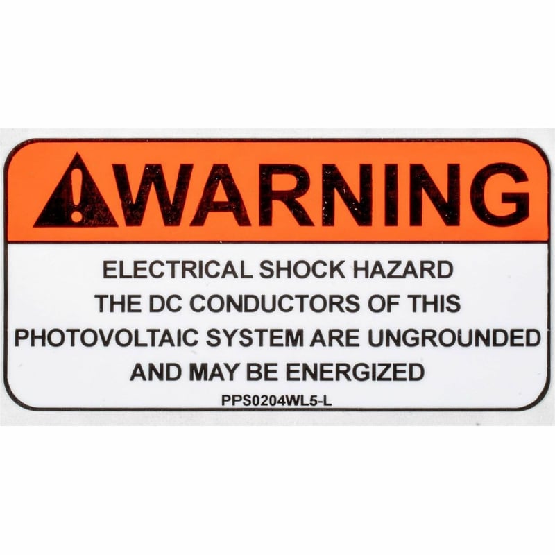 SOLAR LABEL 2X4 SHOCK HAZARD