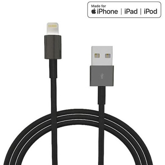 4XEM 10FT 3M Black Lightning cable for Apple iPhone/iPad/iPod - MFi Certified - Thumbnail 2