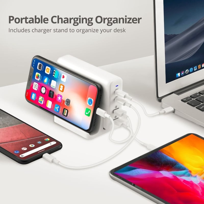 SIIG 100W Dual USB-C PD 3.0 PPS & QC 3.0 Combo Power Charger - White - Thumbnail 4