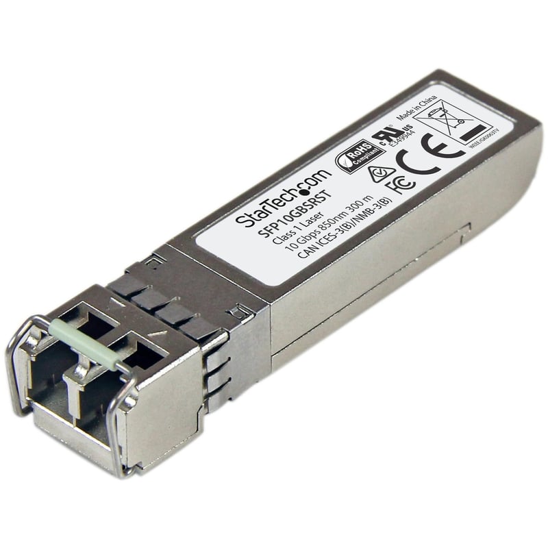StarTech.com MSA Uncoded SFP+ Module - 10GBASE-SR - 10GE Gigabit Ethernet SFP+ 10GbE Multi Mode Fiber (MMF) Optic Transceiver - 300m DDM - Thumbnail 1
