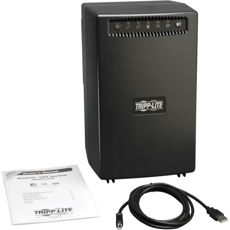 Tripp Lite by Eaton UPS 1500VA 940W Battery Back Up Tower AVR 120V USB RJ11 RJ45 DSL - Thumbnail 2