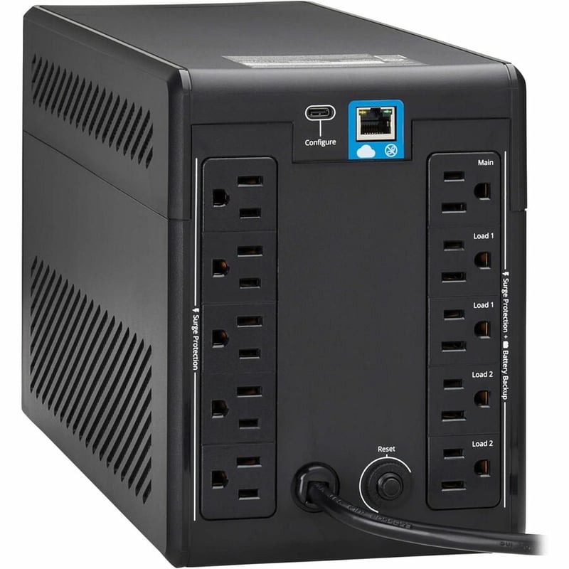 CLOUD-CONNECTED UPS 1000VA 600W 120V AVR REMOTE MONITOR 10-OUT LCD - Thumbnail 4