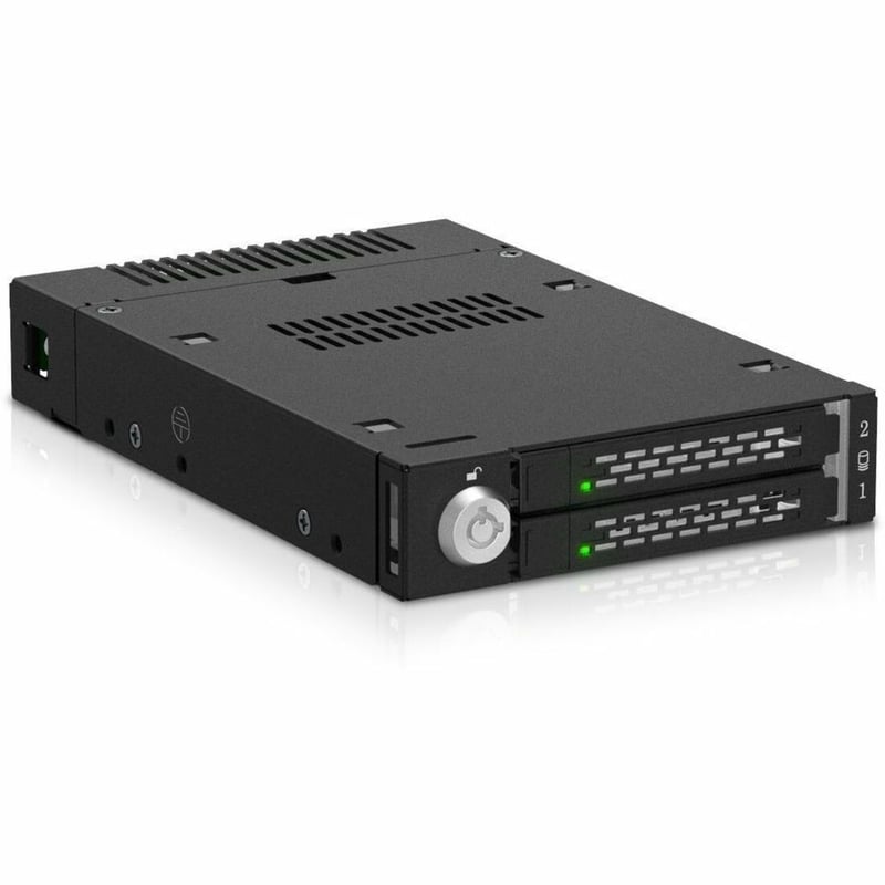 Icy Dock ToughArmor MB834MK-B V2 Drive Enclosure for 3.5" M.2, PCI Express NVMe 4.0 - SFF-8654 SlimSAS Host Interface Internal - Black - Thumbnail 1