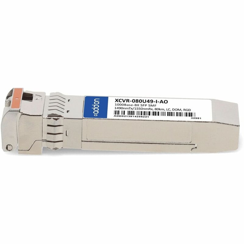 AddOn Ciena® XCVR-080U49-I Compatible TAA 1000Base-BX SFP Transceiver (SMF, 1490nmTx/1550nmRx, 80km, LC, DOM, -40 to 85C) - Thumbnail 2