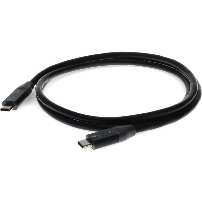 3ft (1m) USB-C 3.1 Male to Male Thunderbolt-compatible Sync and Charge Black Cable - Thumbnail 1