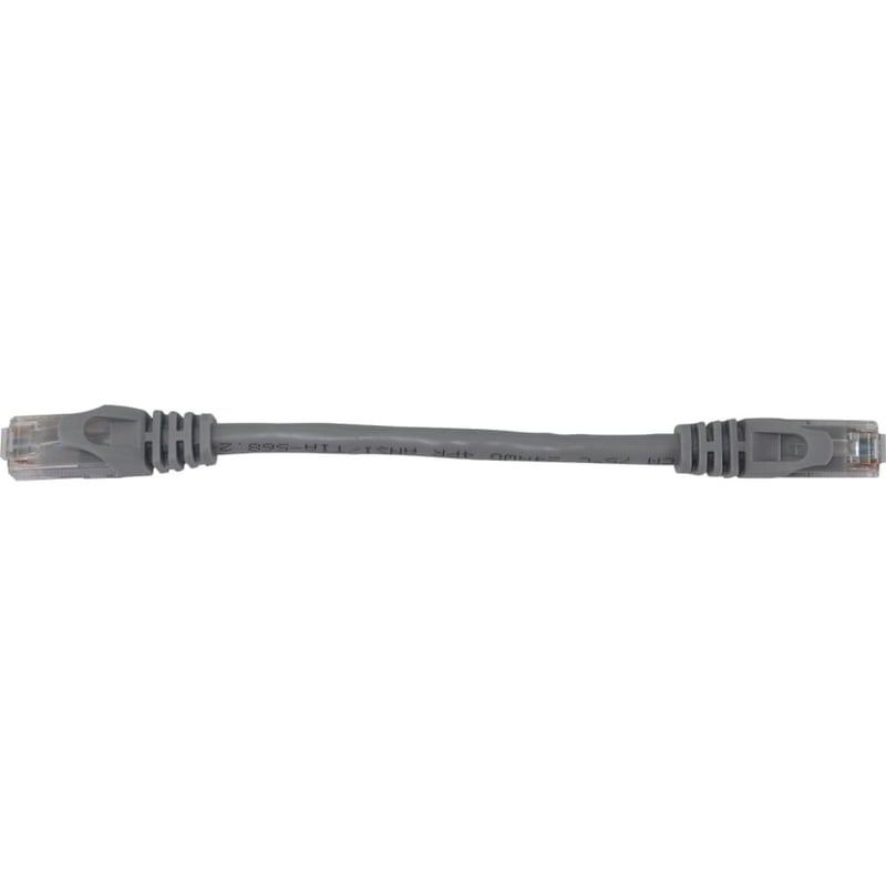 Eaton Tripp Lite Series Cat6a 10G Snagless Molded UTP Ethernet Cable (RJ45 M/M), PoE, Gray, 6 in. (15 cm) - Thumbnail 1