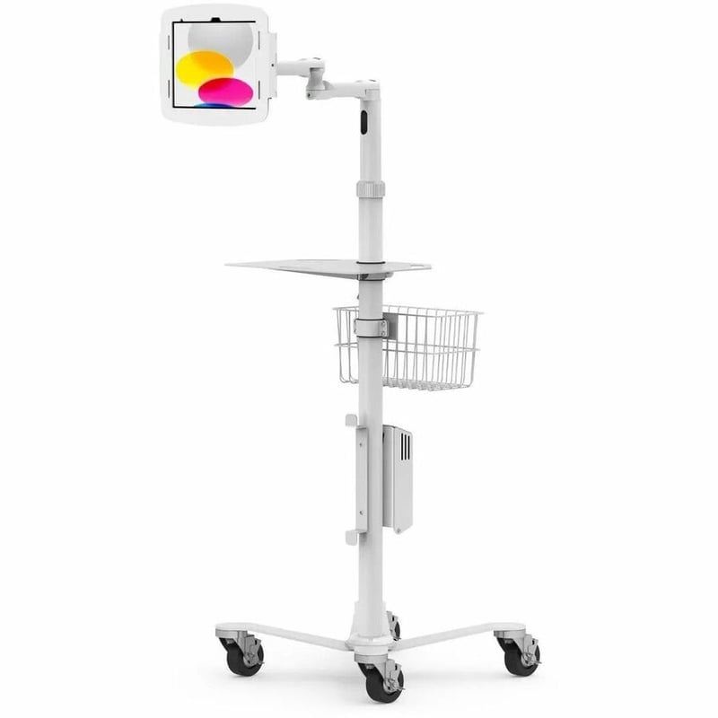 IPAD 10TH-11TH (A16) GEN SPACE ENCLOSURE MEDICAL ROLLING CART EXTENDED WHITE - Thumbnail 5