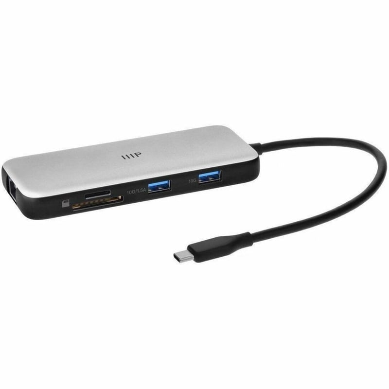 MONOPRICE 8-IN-1 DUAL HDMI 4K@60HZ DOCK WITH 10GBPS USB PORTS PD MAX 100W SD AND - Thumbnail 1