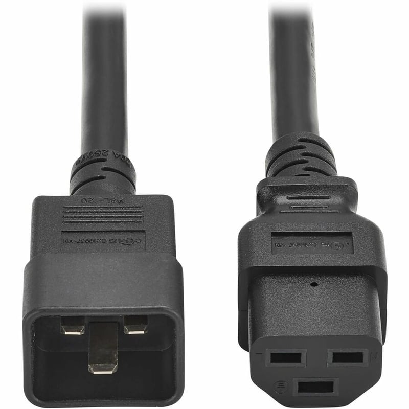 POWER CORD C20 C21 HEAVY-DUTY 20A 250V 12 AWG 5FT BLACK - Thumbnail 2