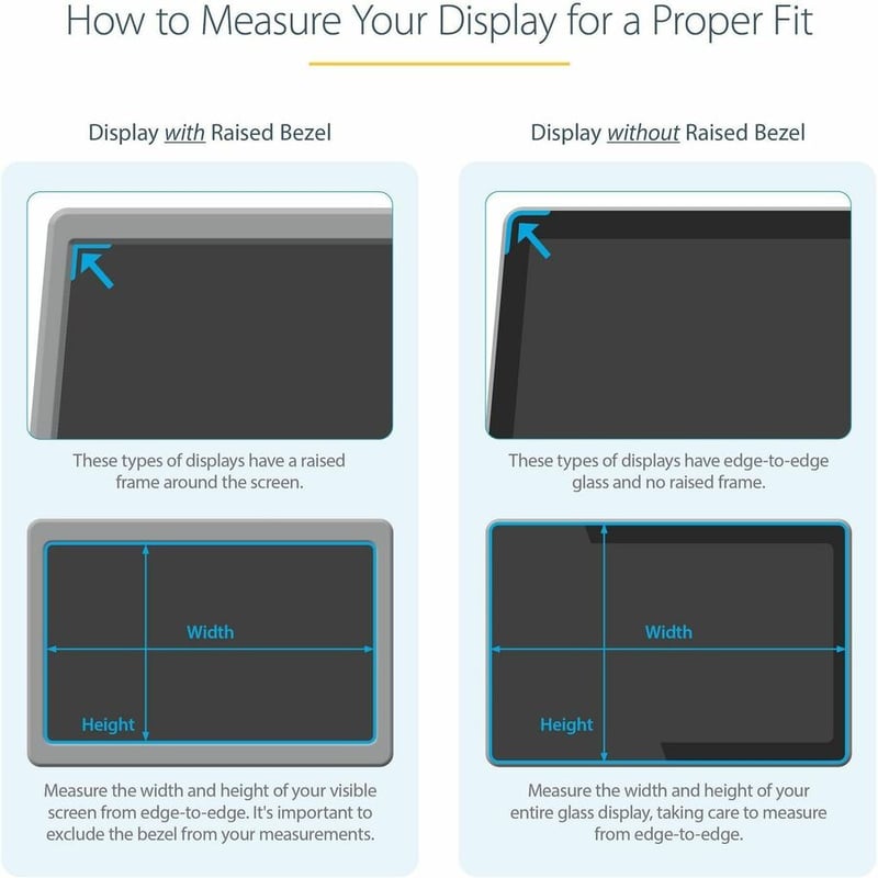 StarTech.com Monitor Privacy Screen for 18.5" Display - Widescreen Computer Monitor Security Filter - Blue Light Reducing Screen Protector - Thumbnail 4