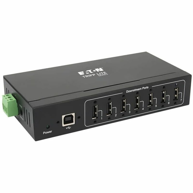 Tripp Lite by Eaton 7-Port Industrial-Grade USB 2.0 Hub - 15 kV ESD Immunity Metal Housing Wall/DIN Mountable - Thumbnail 1