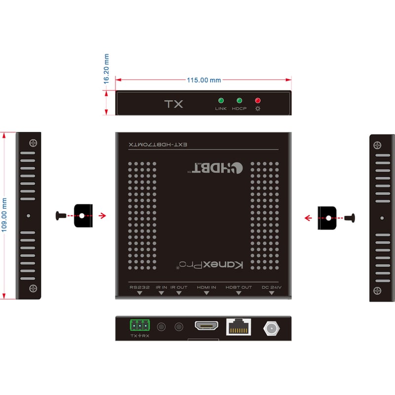KanexPro UltraSlim 4K/30 HDMI Transmitter over HDBaseT- 230ft. (70m) - Thumbnail 2
