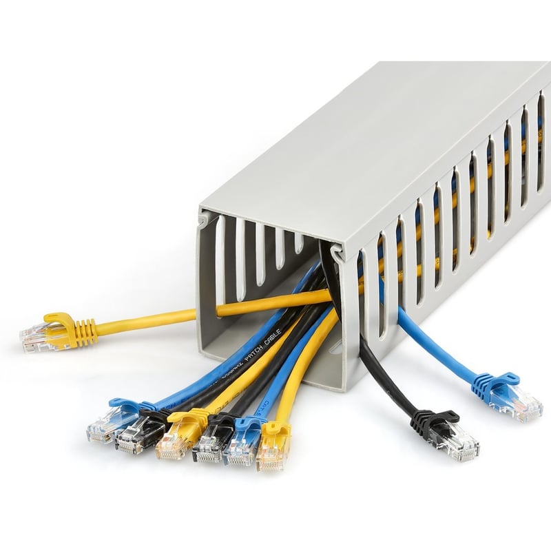 StarTech.com Cable Management Raceway with Cover 3"(75mm)W x 3"(75mm)H, 6.5ft(2m) length, 3/8"(8mm) Slots, Wall Wire Duct, UL Listed - Thumbnail 4