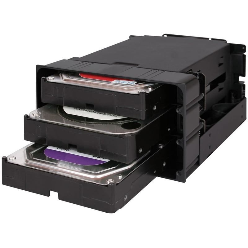 Icy Dock FlexiDOCK MB830SP-B Drive Enclosure for 5.25" - Serial ATA/600 Host Interface Internal - Black - Thumbnail 3