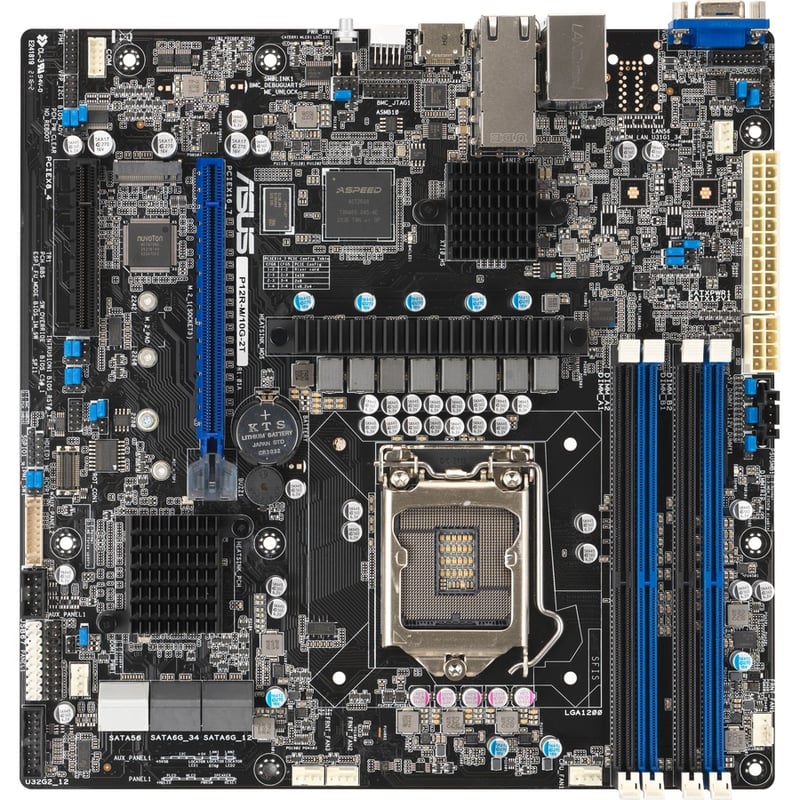 Asus P12R-M/10G-2T Server Motherboard - Intel C252 Chipset - Socket LGA-1200 - Micro ATX - Thumbnail 2