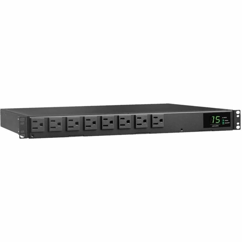Tripp Lite by Eaton PDU 1.44kW 120V Single-Phase ATS/Local Metered PDU - 8 NEMA 5-15R Outlets Dual 5-15P Inputs 12 ft. Cords 1U TAA - Thumbnail 1