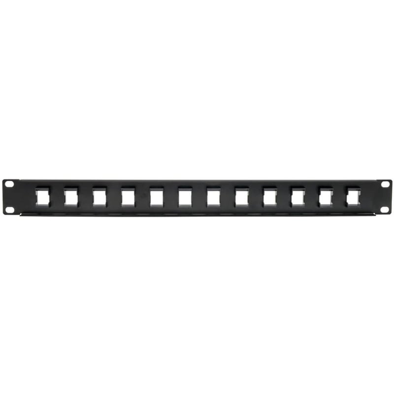 Tripp Lite by Eaton 12-Port 1U Rack-Mount Unshielded Blank Keystone/Multimedia Patch Panel RJ45 Ethernet USB HDMI Cat5e/6 - Thumbnail 3