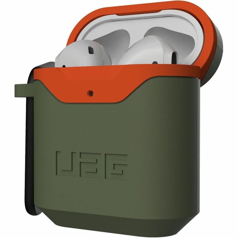 APPLE AIRPODS HARD CASE V2-OLIVE/ORANGE - Thumbnail 3