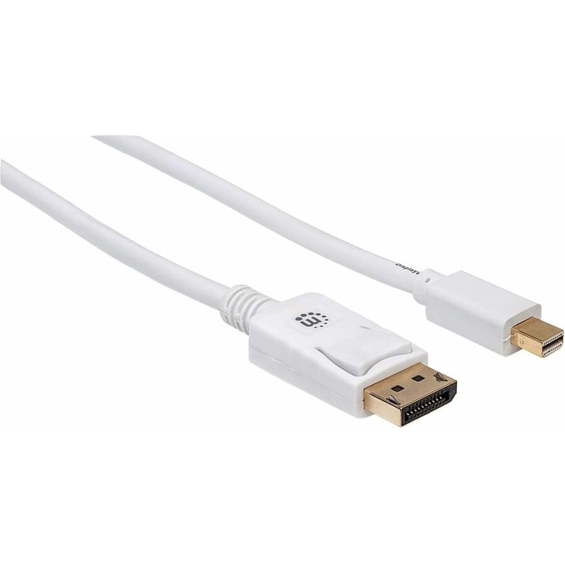 Mini DisplayPort 1.2 to DisplayPort Cable, 4K@60Hz, 2m, Male to Male, White, Lifetime Warranty, Equivalent to MDP2DPMM2MW - Thumbnail 2